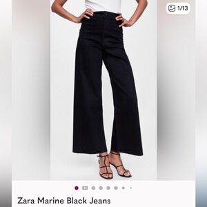 Zara Marine Straight Jeans in Black, Size 28